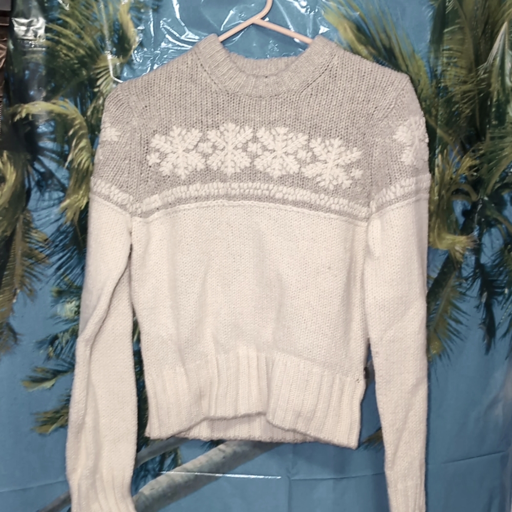 A&F Wool Blend "Fair Isle" Snowflake Sweater